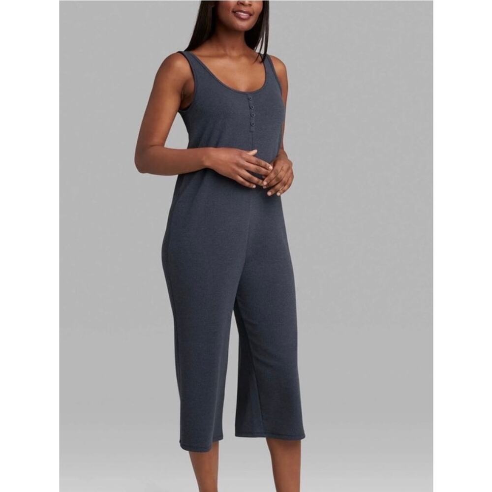 Tommy John Tencel Blend Zen Lounge Waffle Knit Jumpsuit Blue XS
